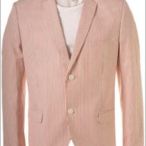 Topman Red Striped Seersucker Blazer size 34